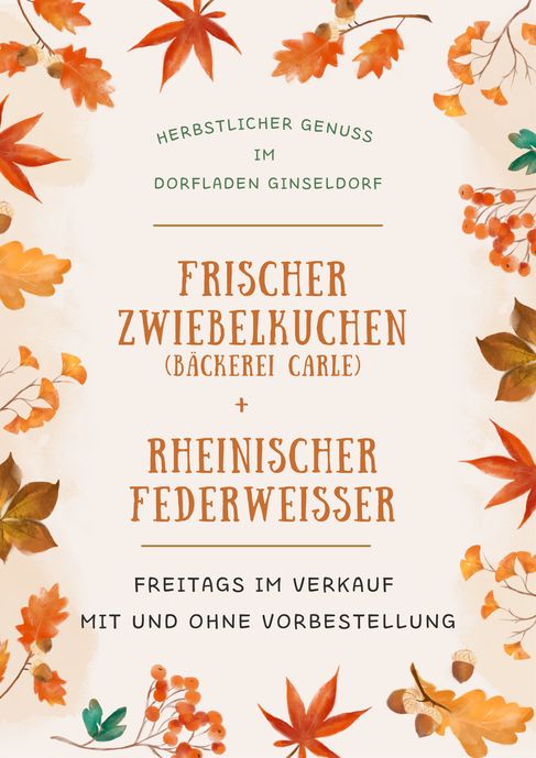 Herbstangebot: Federweißer und Zwiebelkuchen